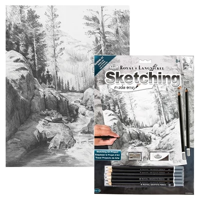 Sketch drawing set za grafičko crtanje s alatima, 22x30 cm - Šuma