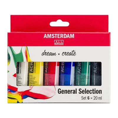 Talens Amsterdam set akrilnih boja - 6x20 ml, opće