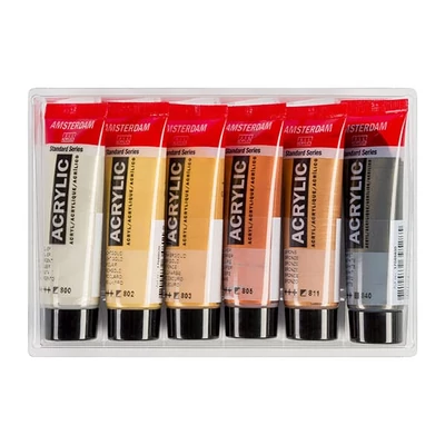 Talens Amsterdam set akrilnih boja - 6x20 ml, metalik boje