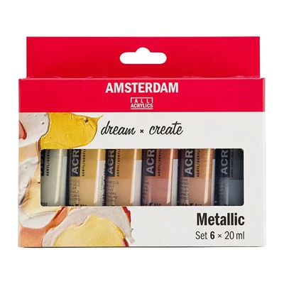 Talens Amsterdam set akrilnih boja - 6x20 ml, metalik boje