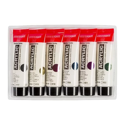 Talens Amsterdam set akrilnih boja - 6x20 ml, biserne boje