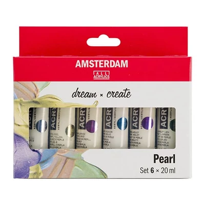 Talens Amsterdam set akrilnih boja - 6x20 ml, biserne boje