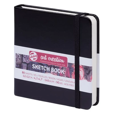 Talens Art Creation Sketch Book blok za crtanje i skiciranje, 140 g, 80 listova - 12x12 cm, crna