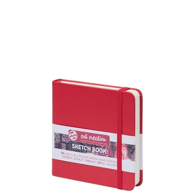 Talens Art Creation Sketch Book blok za crtanje i skiciranje, 140 g, 80 listova - 12x12 cm, crveni