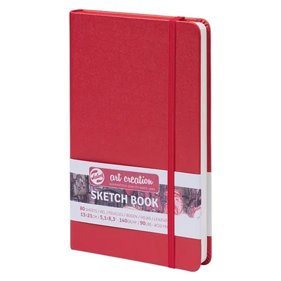 Talens Art Creation Sketch Book blok za crtanje i skiciranje, 140 g, 80 listova - 13x21 cm, crveni