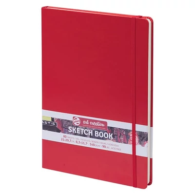 Talens Art Creation Sketch Book blok za crtanje i skiciranje, 140 g, 80 listova - A4, crveni