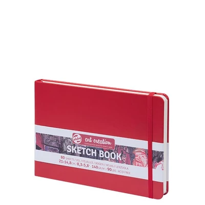 Talens Art Creation Sketch Book blok za crtanje i skiciranje, 140 g, 80 listova - A5 pejzaž, crveni