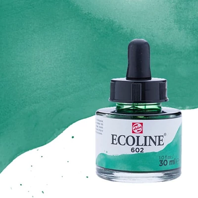 Talens Ecoline tekuća akvarel boja,30 ml - 602, deep green