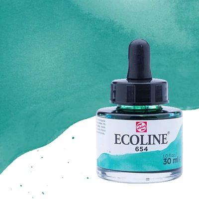 Talens Ecoline tekuća akvarel boja,30 ml - 654, fir green