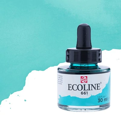 Talens Ecoline tekuća akvarel boja,30 ml - 661, turquoise green