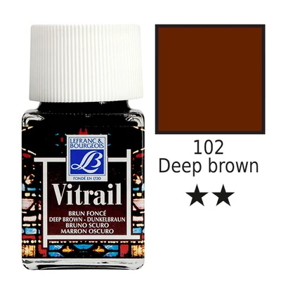 Vitrail boja za staklo na bazi smole, 50 ml - tamno smeđa