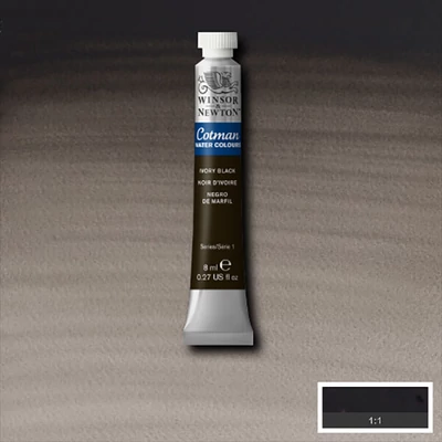 Winsor&Newton Cotman akvarel boja u tubi,  ml - 331, ivory black