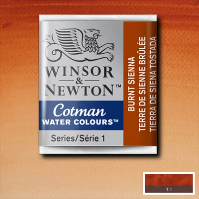 Winsor&amp;Newton Cotman 1/2 svilenkasta akvarel boja- 074, burnt sienna