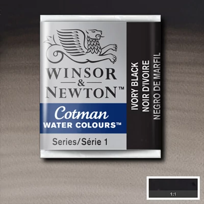 Winsor&amp;Newton Cotman 1/2 svilenkasta akvarel boja- 331, ivory black