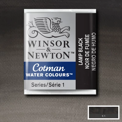 Winsor&amp;Newton Cotman 1/2 svilenkasta akvarel boja- 337, lamp black