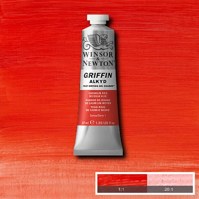 Winsor&amp;Newton Griffin alkidna uljana boja, 37 ml - 095, cadmium red medium hue
