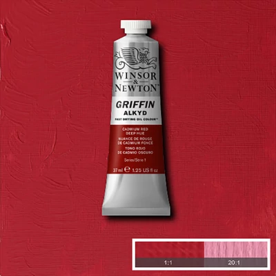 Winsor&amp;Newton Griffin alkidna uljana boja, 37 ml - 098, cadmium red deep hue