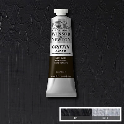 Winsor&amp;Newton Griffin alkidna uljana boja, 37 ml - 331, ivory black
