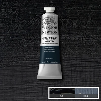 Winsor&amp;Newton Griffin alkidna uljana boja, 37 ml - 337, lamp black