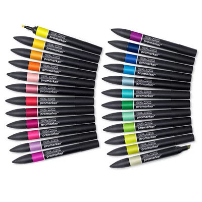 ProMarker dvostrani alkoholni flomaster - észlet - 24+1 db, student set
