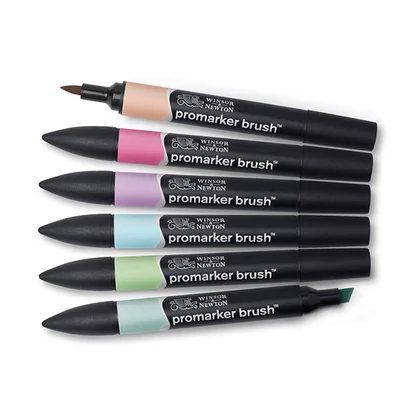 Promarker Brush dvostrani set alkoholnih kistova od filca - 6 kom, pastelni tonovi