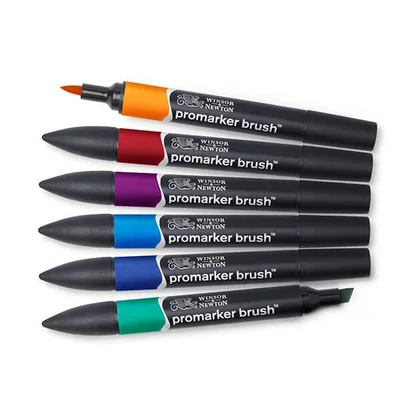Promarker Brush dvostrani set alkoholnih kistova od filca - 6 kom, bogati tonovi