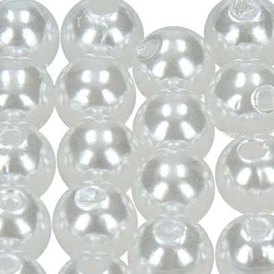 Tekla perle od akrilnog voska, 8 mm, 32 kom - bijele