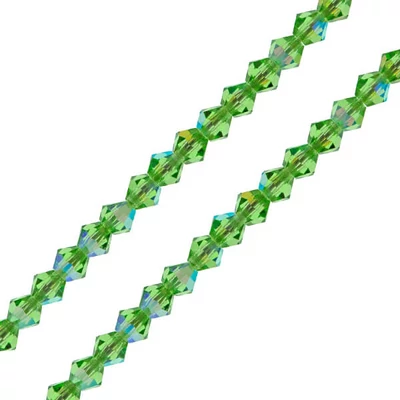Preciosa stožasta kristalna perla, 4 mm - Peridot AB