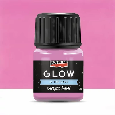 Pentart Glow akrilna boja koja svijetli u mraku, 30 ml - roza