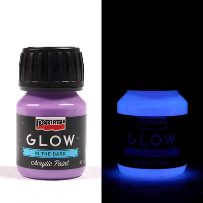Pentart Glow akrilna boja koja svijetli u mraku, 30 ml - ljubičasta