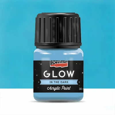 Pentart Glow akrilna boja koja svijetli u mraku, 30 ml - plava