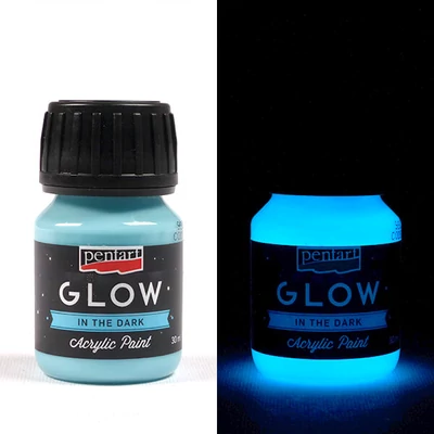 Pentart Glow akrilna boja koja svijetli u mraku, 30 ml - plava