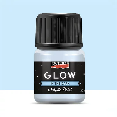 Pentart Glow akrilna boja koja svijetli u mraku, 30 ml - plavkasto bijela
