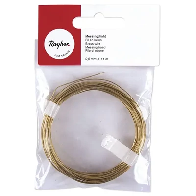Žica za nakit, 0,6 mm, 11 m - mesing