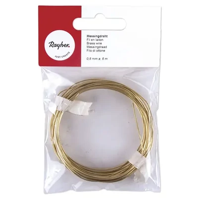 Žica za nakit, 0,8 mm, 6 m - mesing