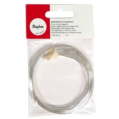 Žica za nakit, 1 mm, 4 m - srebrne boje, s bakrenom jezgrom