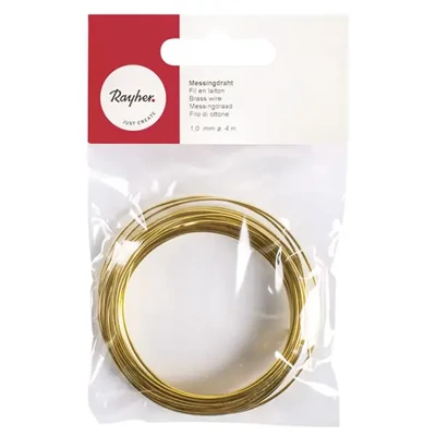 Žica za nakit, 1 mm, 4 m - mesing