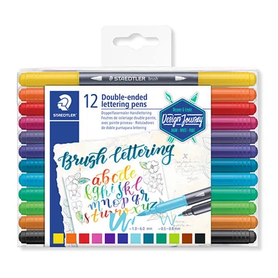 Set četkica, Staedtler Design Journey, 0,5-0,8/1,0-6,0 mm, dvostruke, 12 komada