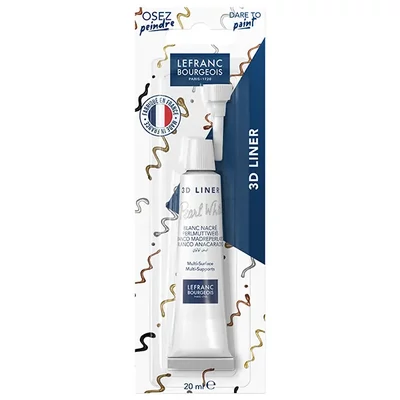 3D Liner kontur boja, bez pečenja, 20 ml – biserno bijela