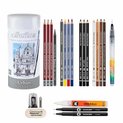 Cretacolor Urban Sketching Set set za crtanje i skiciranje, 22 kom