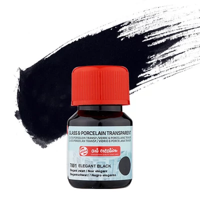 Art Creation boja za staklo i porculan, prozirna,  30 ml - 7001 elegant black