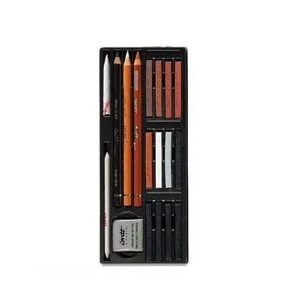 Conté set olovki i pitt krede za skiciranje - Sketching set, 18 kom