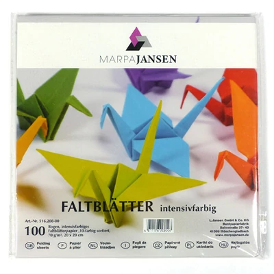 Origami papir, u boji - 70 g, 100 listova, 20x20 cm