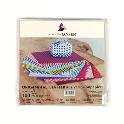Origami papir, šareni - 70 g, 100 listova, 15x15 cm - vario