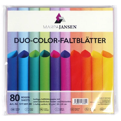 Origami papir, Duo-Color - 80 g, 80 kom, 20x20 cm