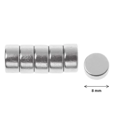 Super jaki okrugli magnet - 8 mm, 6 kom