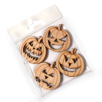 Drvene figure u pakiranju - Halloween bundeve, 8 kom