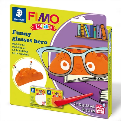 FIMO Kids set pečena glina, 2x42 g - Smiješni junak naočale, smiješni junak naočale