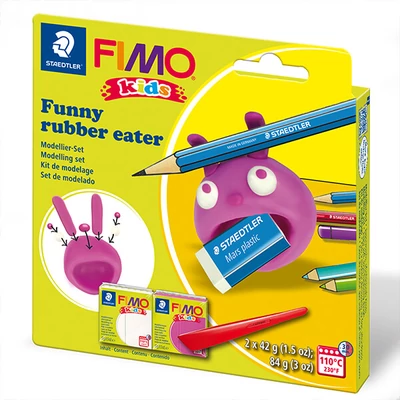 FIMO Kids set pečena glina, 2x42 g - Smiješna gumena jedača