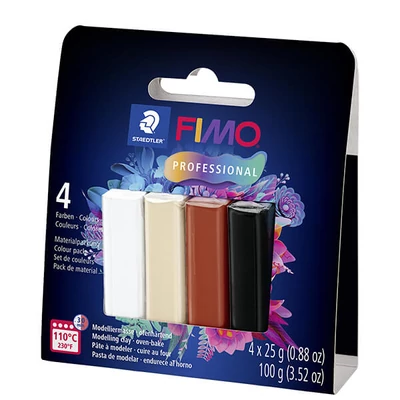 FIMO Professional Colour Pack set polimerne gline za pečenje, 4x25 g – Natural Colours